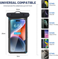 Funda Impermeable para Teléfono Móvil de TPU Resistente a Golpes, Bolsa Impermeable Táctil IPX8 para Celular