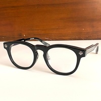 Gafas Ópticas de Diseño de Alta Calidad para Hombre y Mujer, Punk DINGALONGLINGLONG 49-24, Monturas de Gafas de Acetato y Titanio de Lujo para Negocios