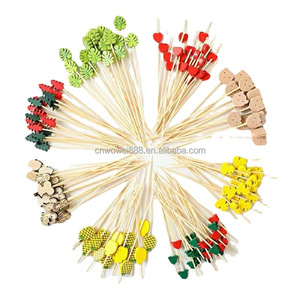 WOWEI stuzzicadenti in bambù bastoncini da Cocktail forniture per feste 12cm 100 pezzi monouso in bastoncini di bambù per spiedino 100 pezzi Set frutta <span class=keywords><strong>Ork</strong></span> - Product Image 1
