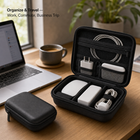 Boîte de rangement EVA portable pour disque dur, boîte de rangement carrée résistante aux chocs et durable pour câbles de données numériques et chargeurs