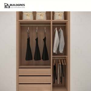 خزانة ملابس بيضاء مع أبواب منزلقة بمرايا ، طراز حديث لخزانة ملابس غرفة النوم - Product Image 2