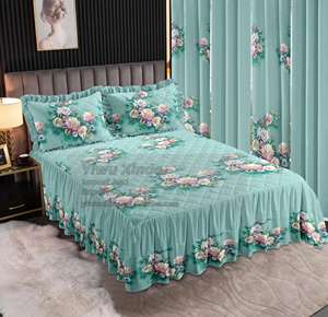 Juego de Cubrecama Acolchado de 7 Piezas Tamaño King de la Colección LILIANNA - Estampado Floral, Incluye Cortinas, 100% Poliéster - Product Image 4