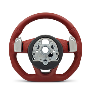 Volant en cuir rouge <span class=keywords><strong>Bordeaux</strong></span> personnalisé pour Audi A3 8V A4 A5 A6 A7 B7 B8 B8.5 S3 S4 S5 S6 B9 C7 RS3 RS5 RS6 Q5 Q7 TTRS - Product Image 2