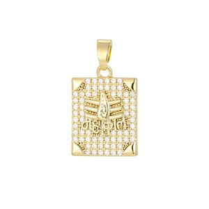 Collier personnalisé avec micro-incrustations de zircone colorée, design tendance, luxe léger, motif trident et icône sainte, très populaire - Product Image 2