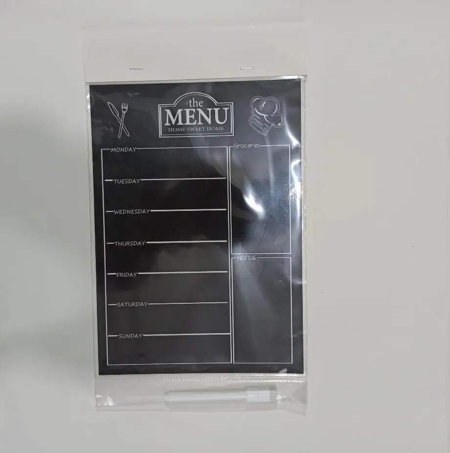 Магнитный холодильник BSCI, сухое стирание, меню, доска для кухни, холодильника, еженедельный станок, планировщик, список покупок, блокнот colorf