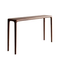 Table console d'entrée Table de salon moderne en bois massif Table murale longue et étroite en noyer noir