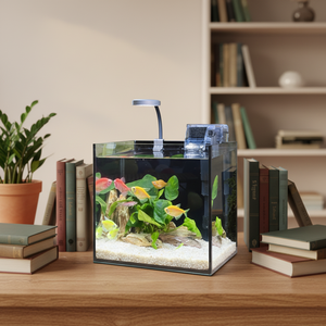 <span class=keywords><strong>Aquarium</strong></span> rectangulaire en verre courbé ultra-blanc Xilong, petit, écologique, pour eau salée, 3L-70L, usage domestique, bureau - Product Image 1