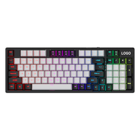 Teclados Mecánicos de Alto Rendimiento de 98 Teclas con Montaje Gasket, Intercambiables en Caliente, 3 Modos Inalámbricos, Retroiluminación RGB para PC