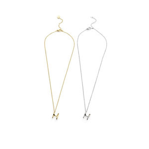 Collana con Ciondolo a Forma di Lettera H in Diamanti, Catena in Acciaio Inossidabile, Set da 12 Pezzi - Product Image 2