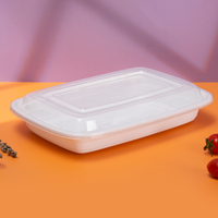 Contenedores Rectangulares Desechables de Plástico PP para Alimentos, Aptos para Microondas, Envases para Llevar