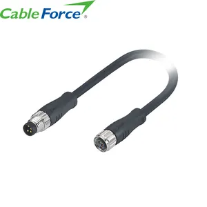 China Supplier M8 A Code Male to Female 3 4 5 6 8 Pin Connector Un-Shielded Molded with Cable