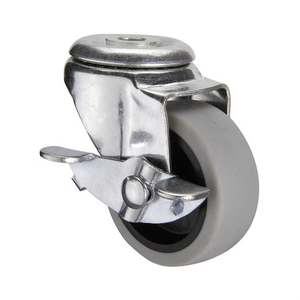 Roda Universal Reforçada 3, 4, 5 polegadas TPR Silenciosa Anti-Enrolamento para Carrinho de Entrega de Alimentos, Plataforma Plana com Rodas de Freio e Rodas de Apoio - Product Image 1