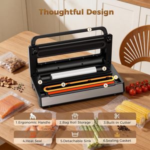 Scelleuse sous vide électrique industrielle automatique pour aliments, largeur de scellage 30 cm, design compact, construction en plastique, utilisation en cuisine, maison, camping-car - Product Image 2