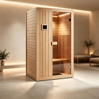 Salle de sauna de luxe sur mesure avec panneaux intelligents en bois de pruche canadien, chauffage infrarouge pour projets de villas, hôtels, spas et centres de bien-être