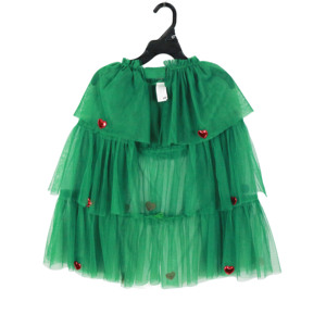 Falda de Tul Verde para Niñas, Estilo Tutú con Volantes, Pompones y Corazones, para Árbol de Navidad - Product Image 2