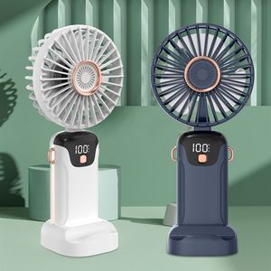 2024ใหม่จอแสดงผลดิจิตอลแบบชาร์จไฟได้สำหรับเดินทาง1200มิลลิแอมป์ต่อชั่วโมงชาร์จ USB พัดลมพกพาขนาดเล็ก - Product Image 3