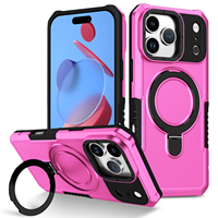 Coque de téléphone magnétique populaire en TPU+PC avec cadre en forme d'anneau, protection à 360°, motif personnage de dessin animé, compatible avec