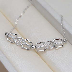 S925 <b>Silver</b> <b>Bracelet</b> with 7DIY Pearl 7-8 <b>Bracelet</b> Holder Female Butterfly Accessories DIY Jewelry for Personalized Pearl <b>Bangles</b> - Product Image 4