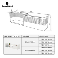 SpaceUnited Bureau de travail modulaire en acier moderne avec cloisons et tiroirs de rangement, design ergonomique, plateau supérieur en bois, mobilier commercial