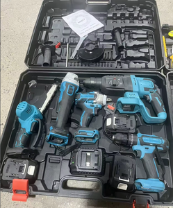 Ensemble d'outils cinq pièces OEM de marque transfrontalière : perceuse-visseuse <span class=keywords><strong>à</strong></span> batterie au lithium, meuleuse d'angle, marteau perforateur, <span class=keywords><strong>tronçonneuse</strong></span> - Garantie 1 an - Product Image 1