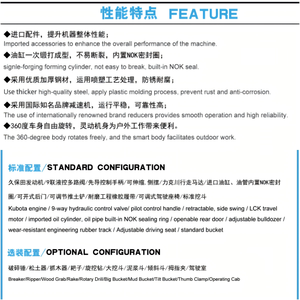 Мини-экскаватор R322L 1.8T с переменным поршневым насосом, двигателем Kubota, удлиненной стрелой для глубокой землеройной работы, на резиновых гусеницах - Product Image 6