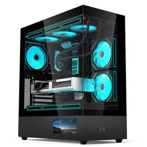 Gabinete de <span class=keywords><strong>PC</strong></span> para juegos, disponible en blanco y negro, personalizable, para CPU de escritorio, venta al por mayor, ATX, con pantalla LCD para <span class=keywords><strong>PC</strong></span> - Product Image 1
