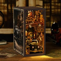 CAYI nouveau lecteur de voiture livre Nook Kit maison de poupée Booknook 3D Puzzle en bois bricolage Miniature Nook livre étagère insérer décor avec lumière