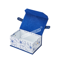 Velours de luxe personnalisé feuille d'or estampage gaufrage Logo saint valentin mariage fleurs papier carton coffrets cadeaux avec poignée
