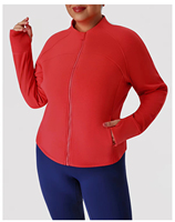 Veste de sport personnalisée de haute qualité pour femmes, style automne-hiver, col montant, pour le yoga, la remise en forme et la salle de sport, taille plus