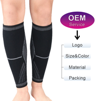 Chaussettes de football tricotées sur mesure de haute qualité sans pied avec manchons de compression pour mollets et protège-jambes de football