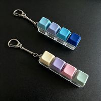Porte-clés anti-stress ABS à 4 emplacements avec interrupteur linéaire, clignotant LED et son clignotant, gadget sensoriel pour doigts