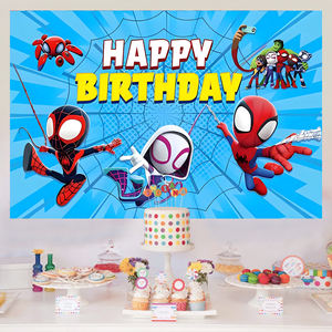 Toile de fond sur le thème de Spider-Man <span class=keywords><strong>pour</strong></span> les enfants, les garçons, les fêtes d'<span class=keywords><strong>anniversaire</strong></span>, décorations de fête - Product Image 2