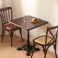 Ensemble table et chaises de salle à manger en bois massif de style français vintage, petite table de style campagnard américain pour la maison, les pâtisseries et les restaurants