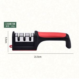 Afilador de Cuchillos de Cocina de Cerámica y Acero Inoxidable de Tres Etapas, Ligero, Rápido, Antideslizante, Ecológico, Herramienta de Afilado Manual - Product Image 1