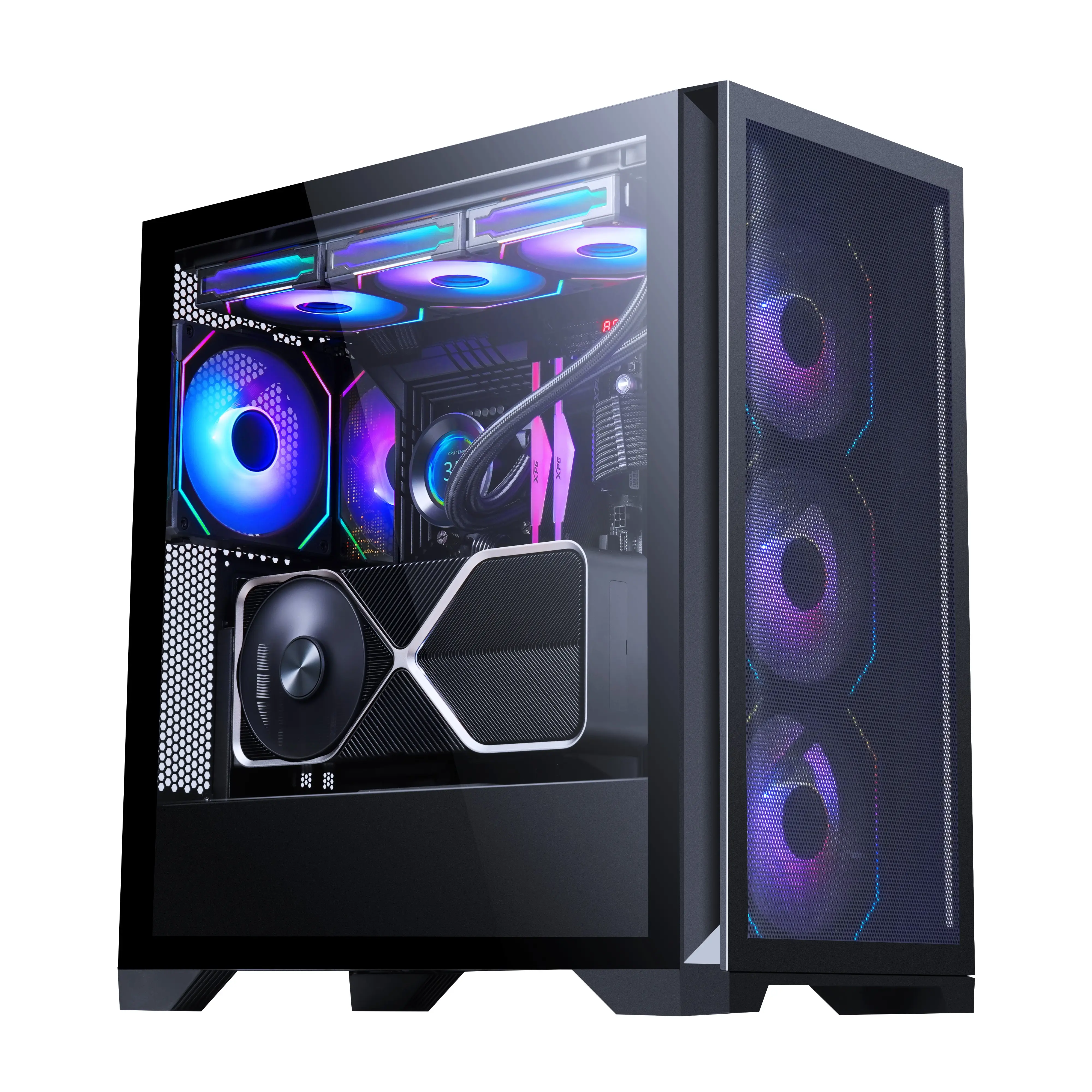 SAMA Gaming-Gehäuse aus gehärtetem Glas 40er Serie GPU atx PC-Gehäuse Folie Festplatten halterung usb3.1 Schrank PC