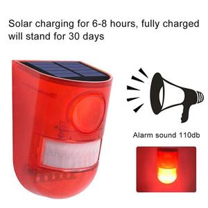 Lampe solaire sans fil à détecteur de mouvement 110 dB avec alarme sonore et lumière stroboscopique clignotante pour extérieur - Product Image 4