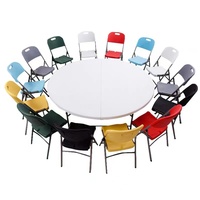 Tables pliantes noires, avec chaises, 1 pièce