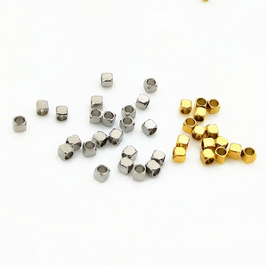Bán buôn đồ trang sức phụ kiện phát hiện thép không gỉ PVD 18K vàng mạ vách ngăn vuông hạt DIY đồ trang sức làm, 2-5 mét - Product Image 3