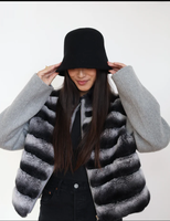 Manteau d'hiver pour femmes, nouvelle mode, col montant, véritable fourrure de lapin, luxe, manches longues, fermeture éclair, veste courte en laine