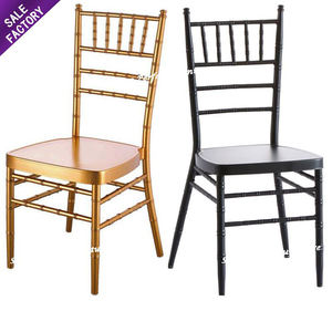 Sillas Tiffany Apilables de Metal Cromado Dorado de Sinoperfect, Sillas Doradas para Bodas, Silla Tiffany Chiavari para Banquetes, Eventos y Fiestas - Product Image 1