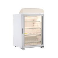 Congélateur de comptoir commercial 49L pour mini-glaces avec refroidissement par ventilateur, affichage numérique LED et porte vitrée