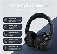 Casque sans fil supra-auriculaire avec microphone sensible, construction métallique, prise en charge AAC, chipset JL pour l'aviation, streaming/vidéoconférence
