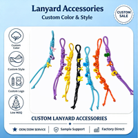 Accessoires de lanière tressée personnalisés avec perles lettres, cordon à boucle pour porte-clés, breloques de sac, tirettes de fermeture éclair et cadeaux DIY