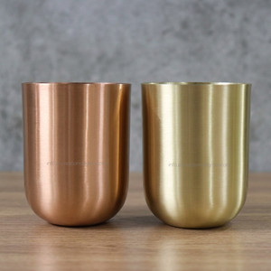 Bocaux à bougies en fer plaqué cuivre et laiton, 8oz-16oz, vides, finition mate, pour la fabrication de bougies, la décoration intérieure et l'artisanat métallique - Product Image 1