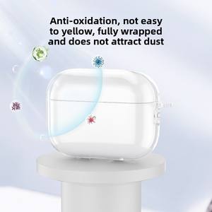 Étui pour casque en TPU transparent transparent pour <span class=keywords><strong>AirPods</strong></span> Pro <span class=keywords><strong>3</strong></span> housse antichoc anti-poussière avec clip mousqueton pour les sports de plein air - Product Image 6