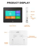 Système d'alarme antivol intelligent Tuya WiFi+GSM avec écran tactile, haute précision, alimentation 5V/2A, alarme de sécurité pour magasin