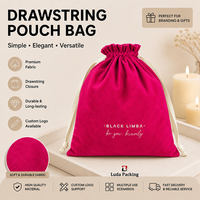 Sac cadeau en velours flanelle avec cordon de serrage, logo personnalisé en feuille d'or, pochette pour faveurs de mariage, vente en gros, emballage pour bougies et savons