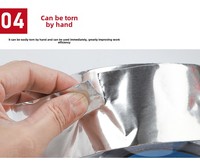 Ruban de feuille d'aluminium auto-adhésif acrylique 50m tissu de fibre de verre renforcé à haute température pour le masquage d'isolation thermique imperméable