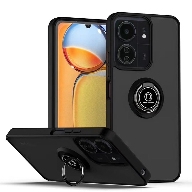 Matte Ring Mobile Phone Cases for OPPO Reno 14F 13F A5X A5 A3 Pro Realme 15 A57 A77 Kickstand Holder Shockproof Phone Accessory