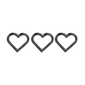 <b>Heart</b> Hinged <b>Rings</b> | Stainless Steel PVD Gold Plated Hypoallergenic <b>Nose</b> Septum Ear Piercing Jewelry - Product Image 4